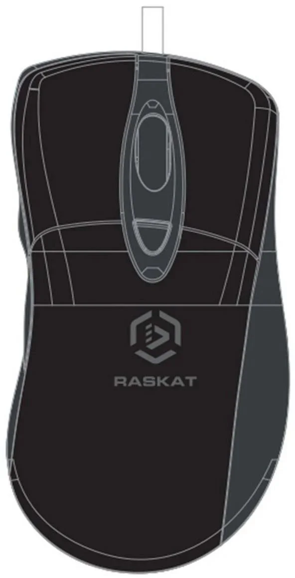 Мышь проводная Raskat M018 черный, 3200 dpi, USB, кнопки - 6