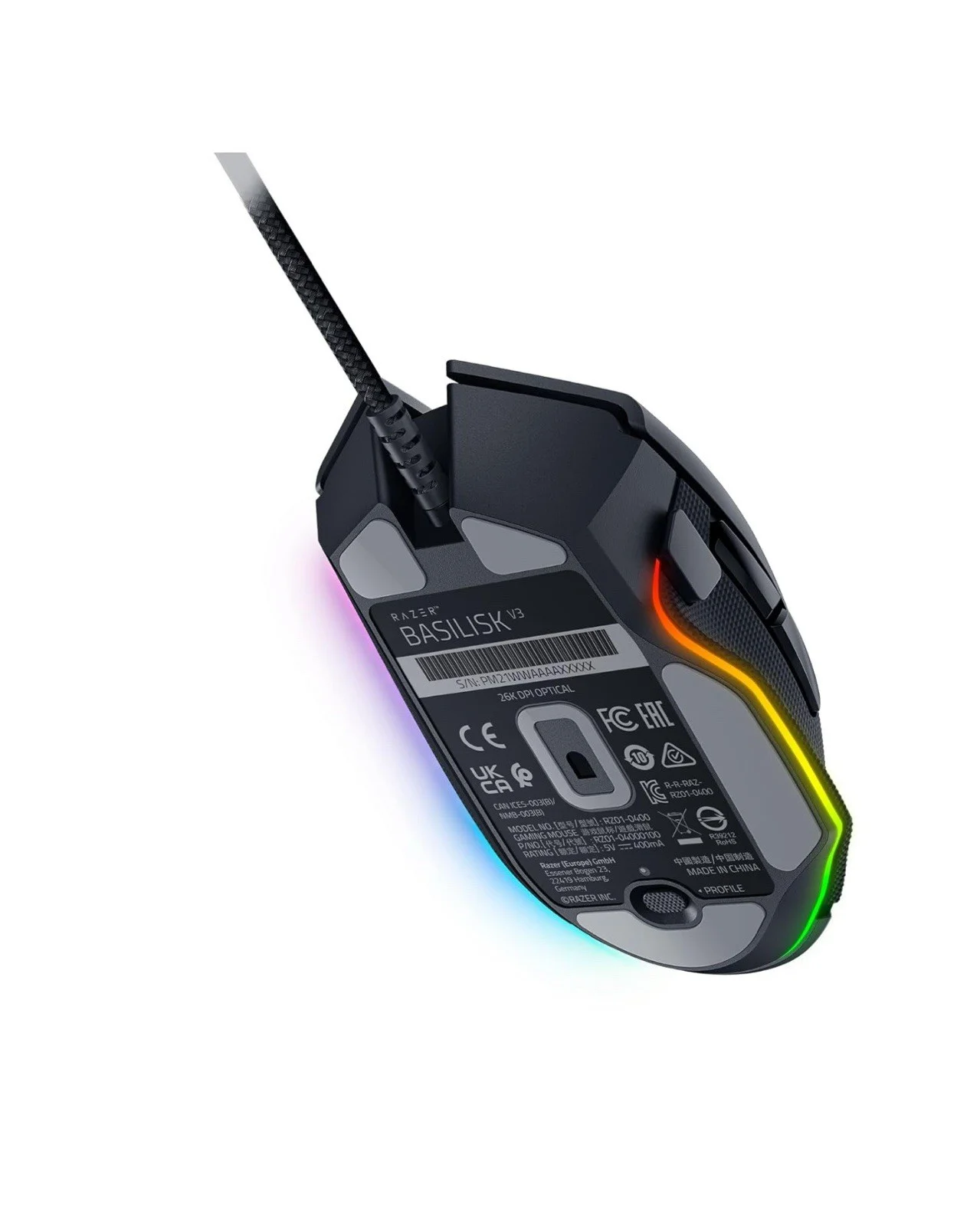 Мышь проводная Razer Basilisk V3 35K черный, 35000 dpi, USB, кнопки - 11