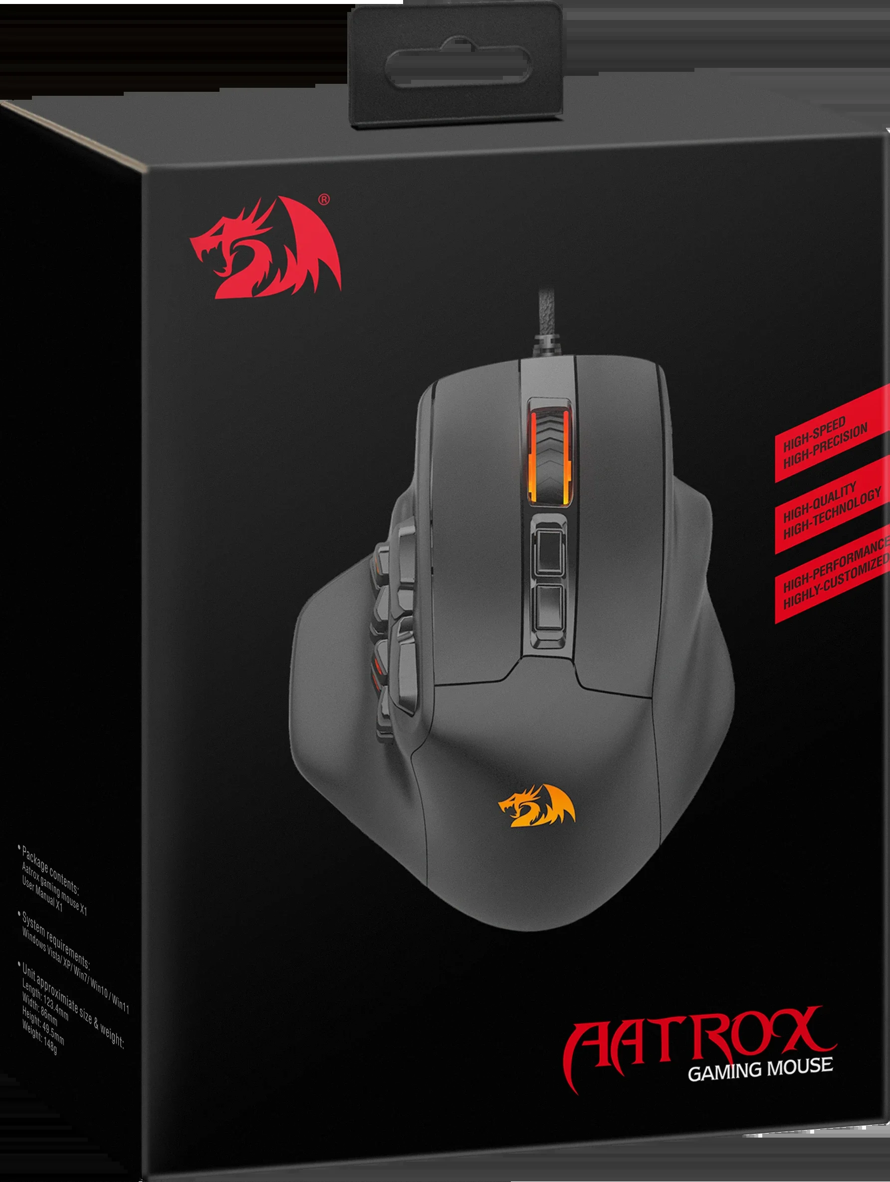 Мышь проводная REDRAGON Aatrox черный, 12400 dpi, USB, кнопки - 15