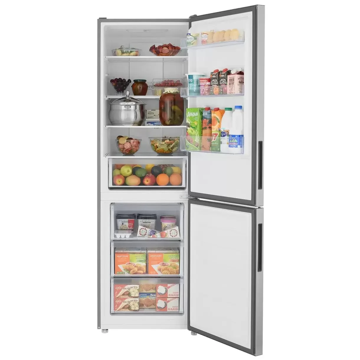 Холодильник двух кам нижн мороз Haier CEF535ASD 60х190х65 см No Frost, 346 л, серебристый