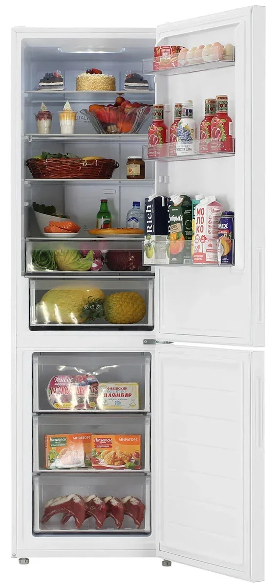 Холодильник двух кам нижн мороз Haier CEF538CWG 60х200х65 см, No Frost, 368 л, белый