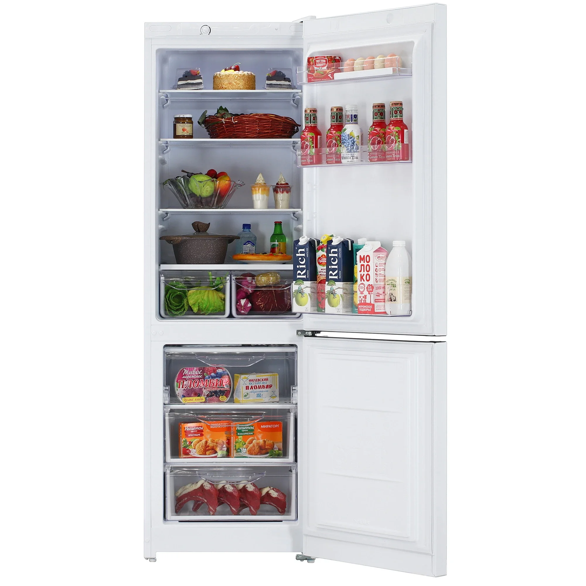 Холодильник двух кам нижн мороз Indesit DS 3180 W белый (332 л, 87л, 60х64х185 см) капельный