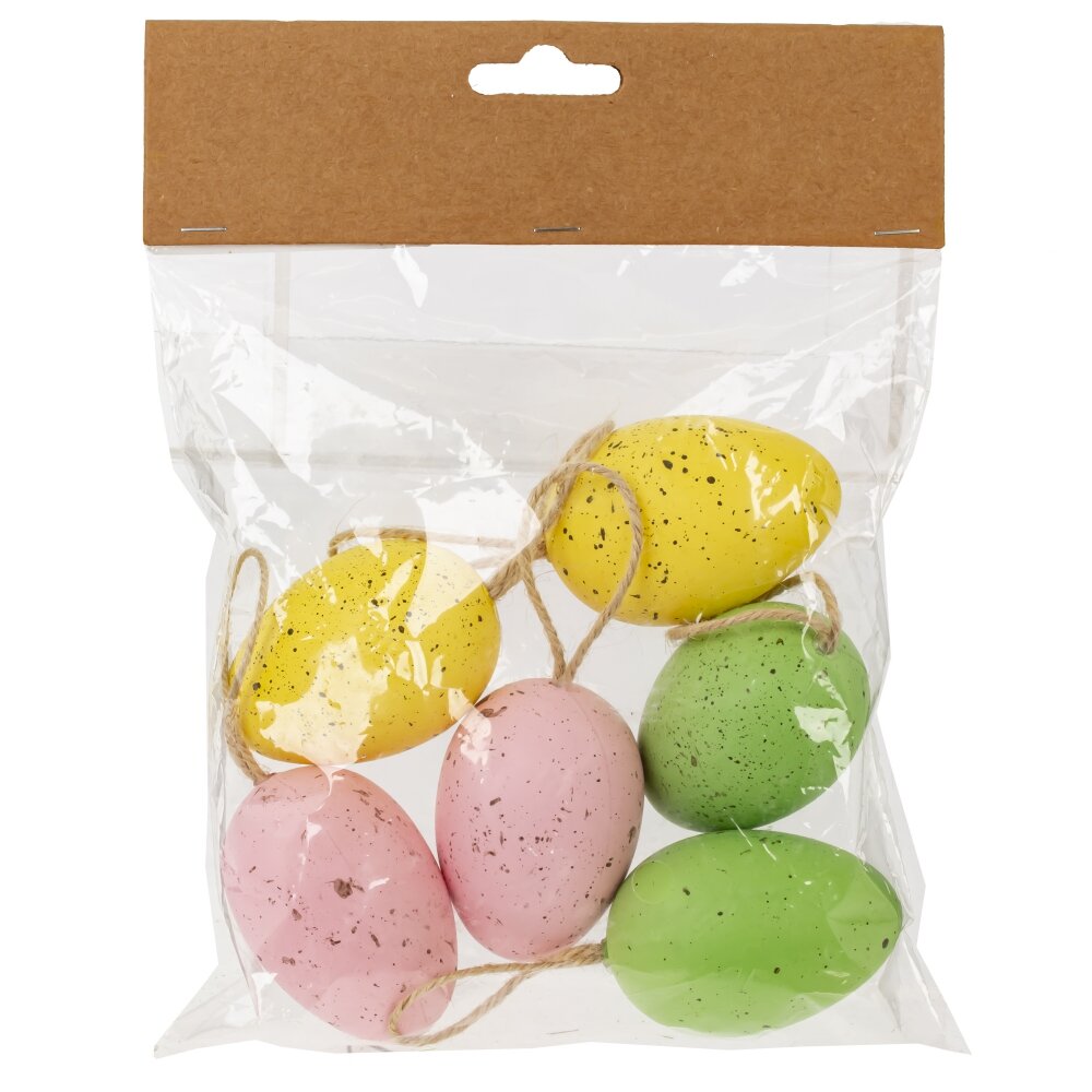 РЕМЕКО Набор из 6-ти изделий декоративных подвесных "Яйцо" (3,5*5,5), L16 W4 H22 см