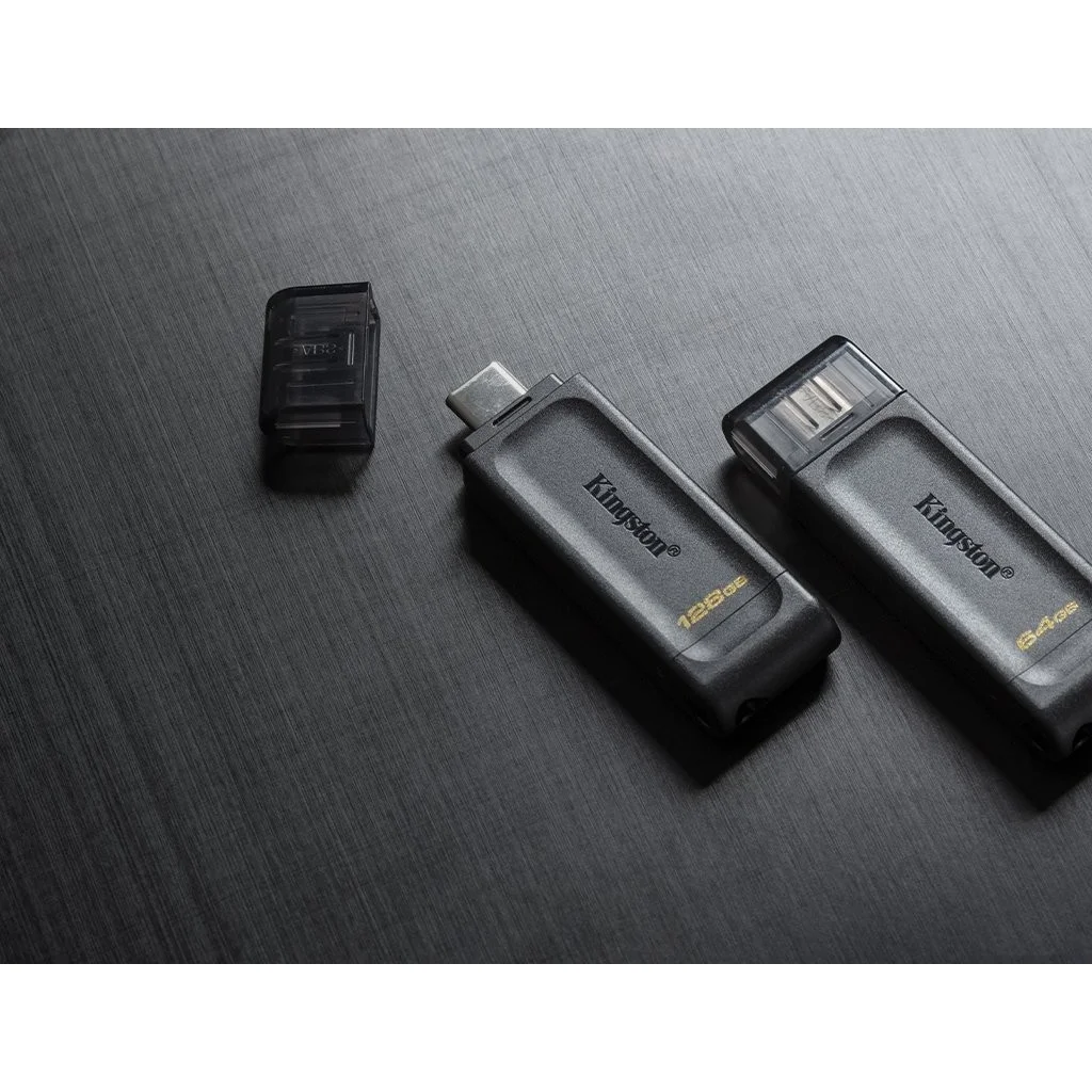 Флешка USB Kingston DataTraveler DT70 (DT70/128Gb), 128Gb, USB Type C, R/W 70/45, черный