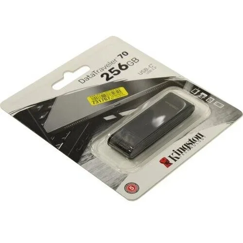 Флешка USB Kingston DataTraveler DT70 (DT70/256Gb), 256Gb, USB Type-C 3.2, R/W 70/45, черный