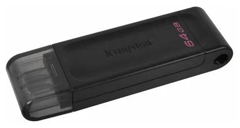 Флешка USB Kingston DataTraveler DT70 (DT70/64Gb), 64Gb, USB-C 3.2 Gen 1, R/W 70/45, черный