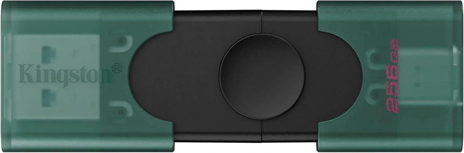 Флешка USB Kingston DataTraveler Duo (DTDEG2/256Gb), 256Gb, USB3.2/Type-C, R/W 150/60, зеленая