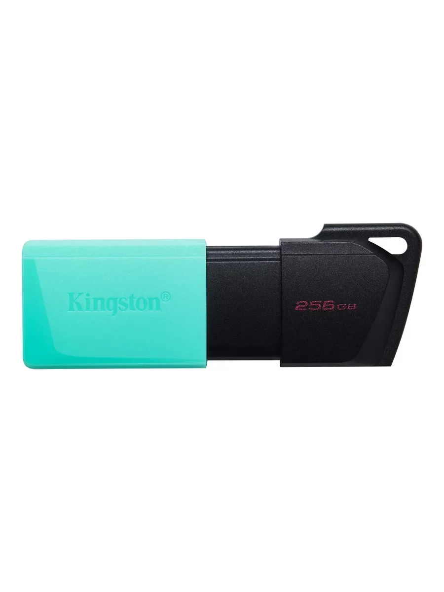 Флешка USB Kingston DataTraveler Exodia М (DTXM/256Gb), 256Gb, USB 3.2 Gen 1, R/W 150/60, черный/бирюзовый