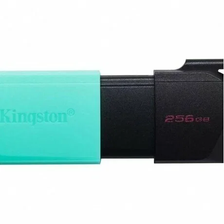 Флешка USB Kingston DataTraveler Exodia М (DTXM/256Gb), 256Gb, USB 3.2 Gen 1, R/W 150/60, черный/бирюзовый