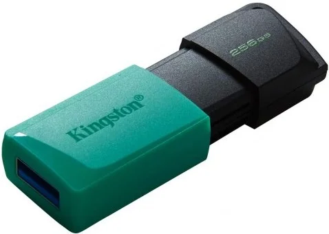 Флешка USB Kingston DataTraveler Exodia М (DTXM/256Gb), 256Gb, USB 3.2 Gen 1, R/W 150/60, черный/бирюзовый