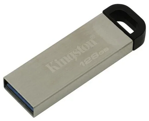 Флешка USB Kingston DataTraveler KYSON (DTKN/128 Gb), 128Gb, USB 3.2 Gen 1, R/W 200/60, серебристый/черный