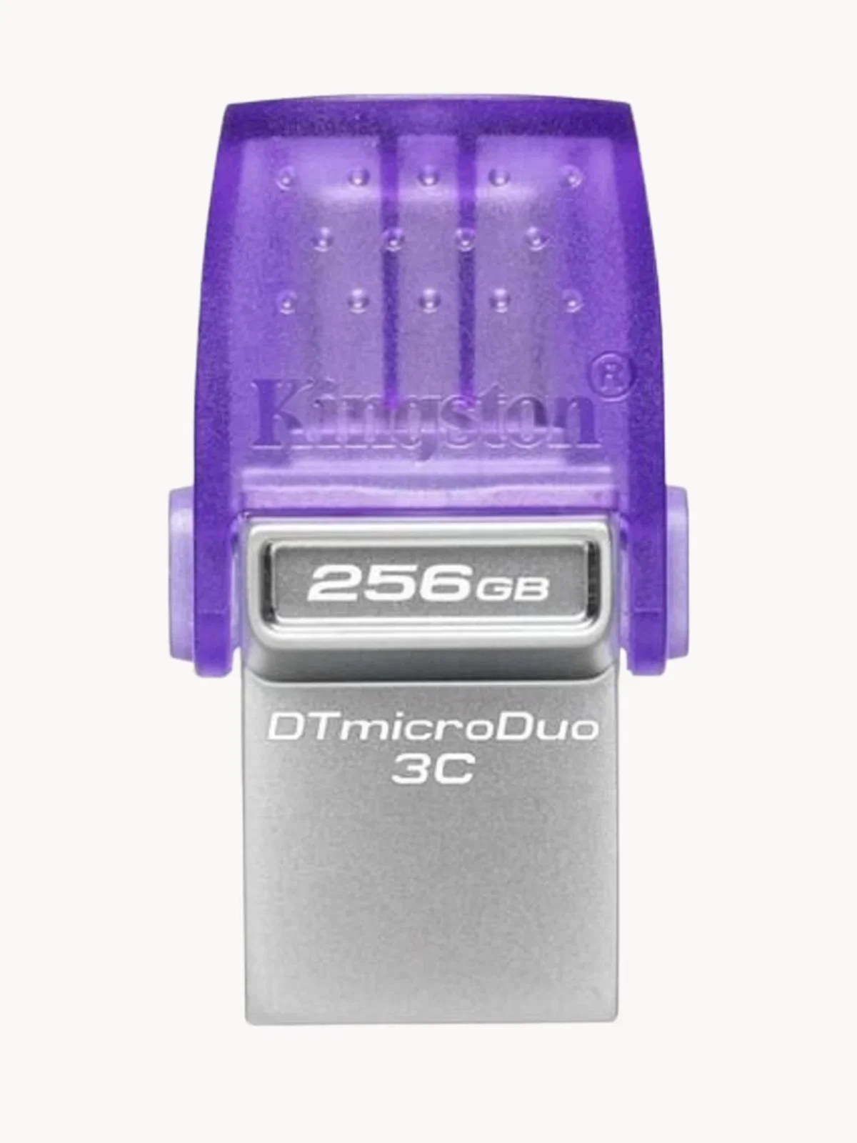 Флешка USB Kingston DataTraveler microDuo 3C (DTDUO3CG3/128Gb), 128Gb, USB 3.2 Gen 1/Type-C, R/W 200/15, фиолетовый