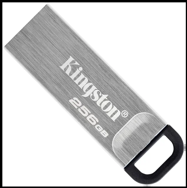 Флешка USB Kingston KYSON (DTKN/256GB), 256Gb, USB 3.2 Gen 1, R/W 200/60, серебристый/черный
