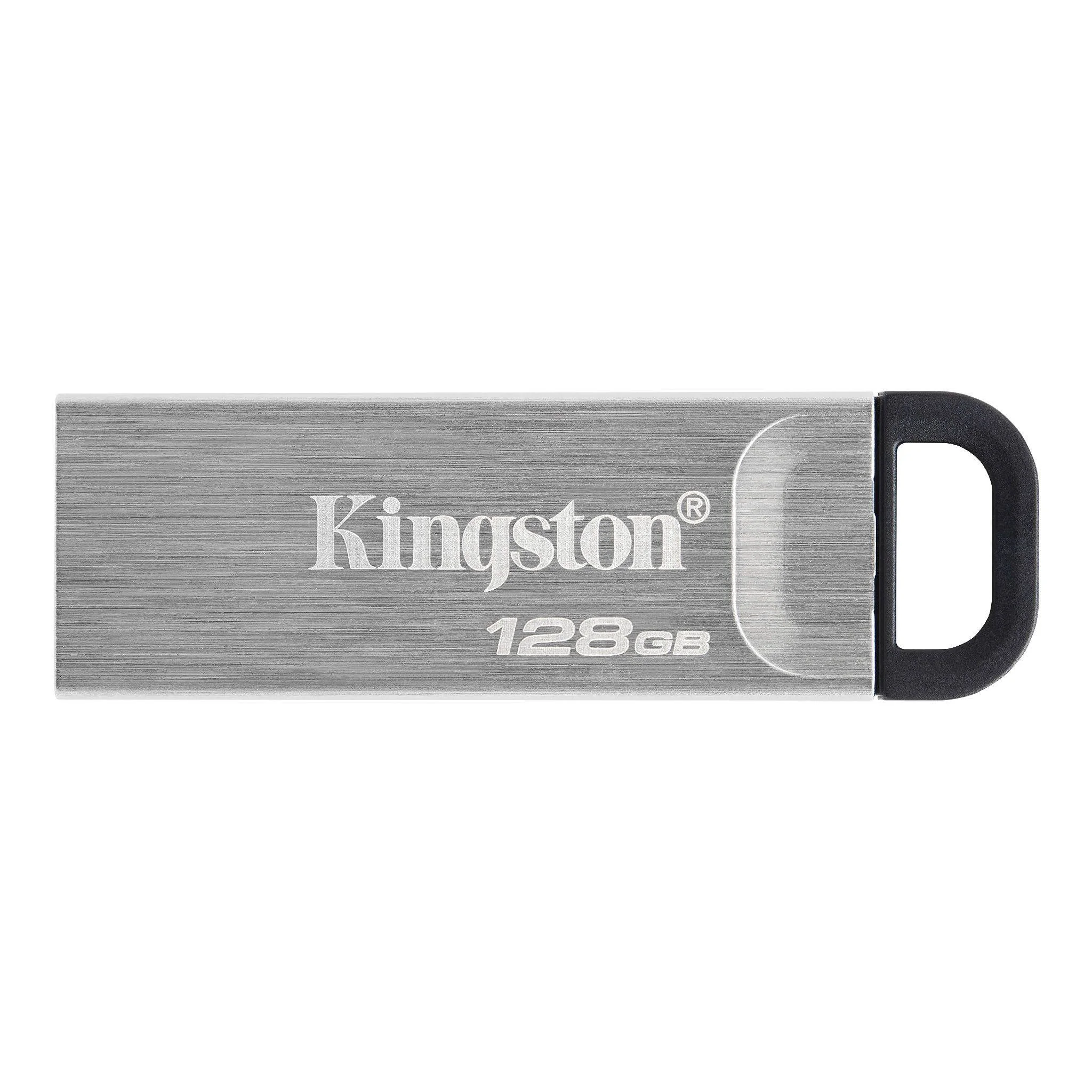Флешка USB Kingston KYSON (DTKN/256GB), 256Gb, USB 3.2 Gen 1, R/W 200/60, серебристый/черный