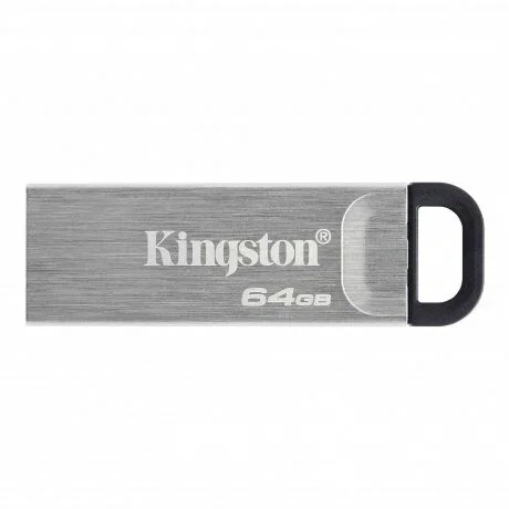 Флешка USB Kingston KYSON (DTKN/64GB), 64Gb, USB 3.2 Gen 1, R/W 200/60, серебристый/черный