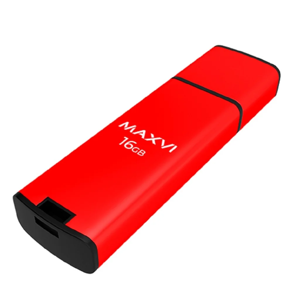 Флешка USB Maxvi MP2 red (FD16GbUSB20C10MP2), 16Gb, USB 2.0, R/W 15/5, красный/черный