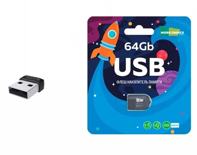 Флешка USB More Choice (4610196404924) MF64-2 - черный