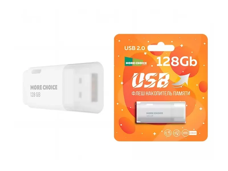 Флешка USB More Choice (4610196405105) MF128 - белый
