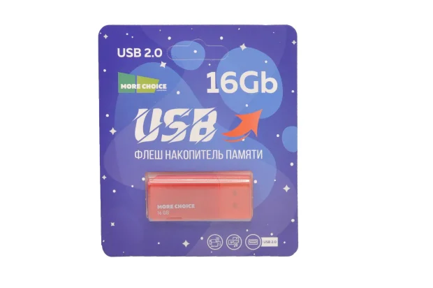 Флешка USB More Choice (4610196407574) MF16-4 USB 16 Gb 2.0 Red