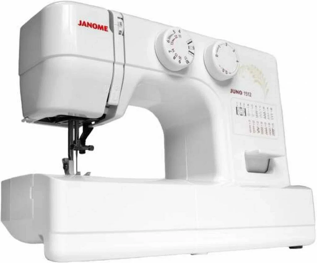 Швейная машина Janome Juno 1512 белый 60Вт, 15 строчек, стержень  0 до 4 ммот