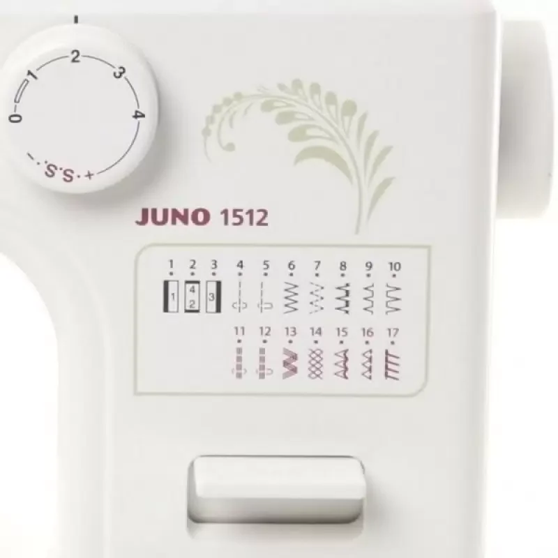 Швейная машина Janome Juno 1512 белый 60Вт, 15 строчек, стержень  0 до 4 ммот