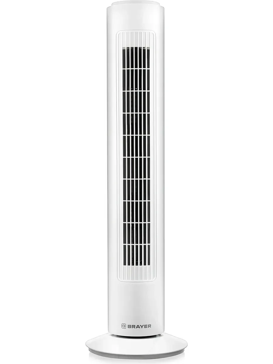 Вентилятор колонный BRAYER BR4952WH, механич.упр., вращение 90°, 50Вт,
