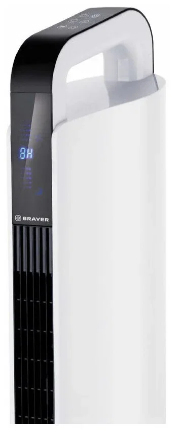 Вентилятор колонный BRAYER BR4955, эл..упр.,пультДУ,вращение,мощ-ть 60Вт, LED дисплей, 3 скор.Таймер