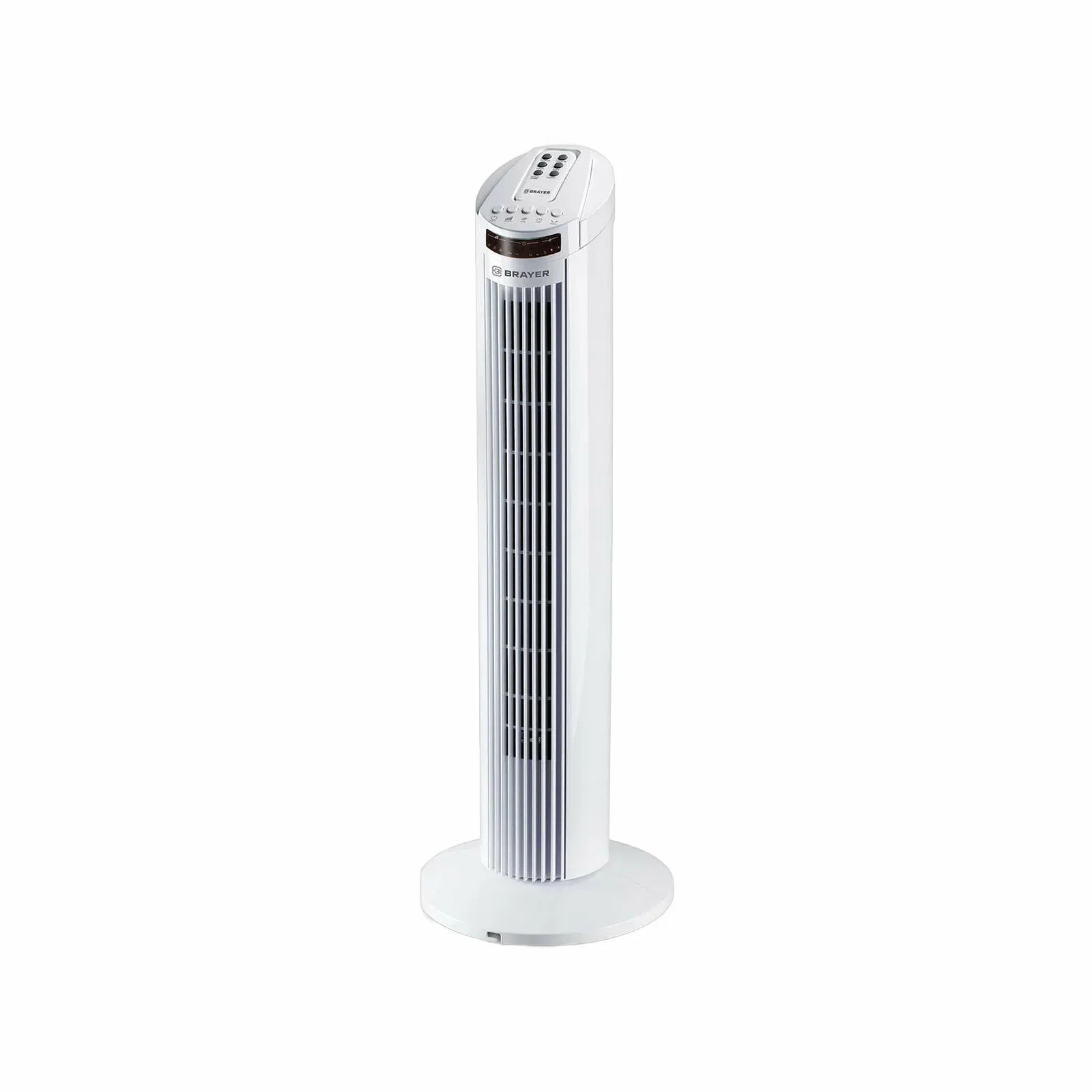 Вентилятор колонный BRAYER BR4958WH, механ.упр.,пульт ДУ,вращение90°,мощ-ть50Вт,защита от перегрева