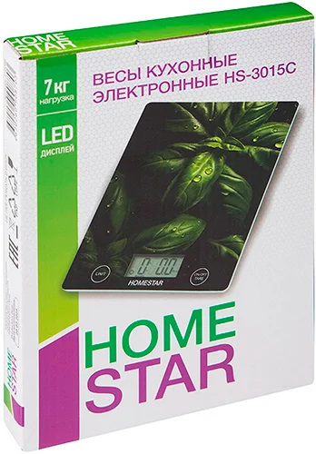 Весы кухонные, электр. HOMESTAR HS-3015C, 7 кг деления 1 г Функция "Тары" LCD дисплей