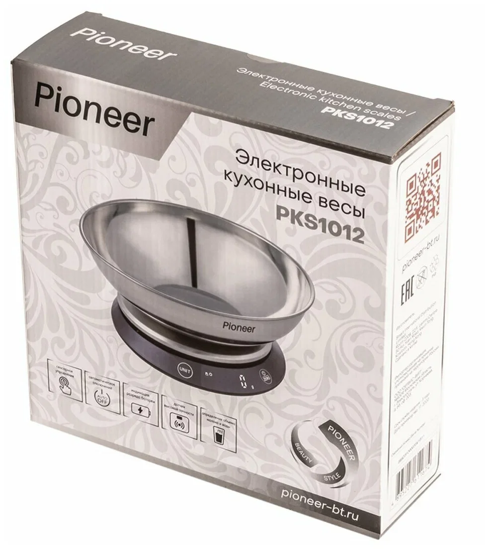 Весы кухонные, электр. Pioneer PKS1012 (макс 5кг, шаг 1гр)