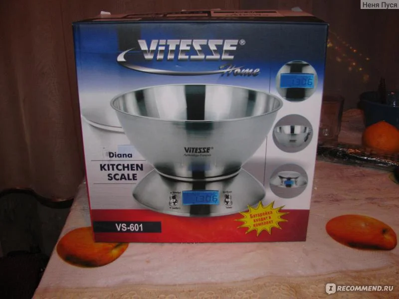 Весы кухонные, электр. VITESSE VS-601 5 кг, чаша 2 л, точность 1г.