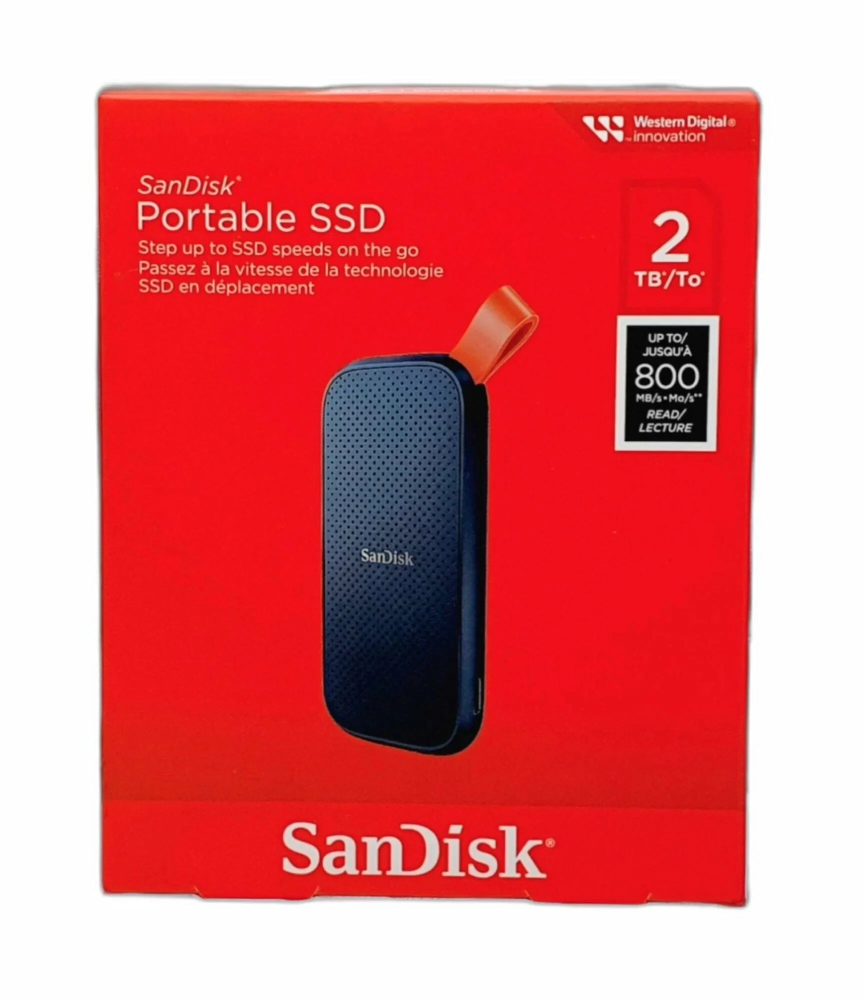 Внешний SSD SanDisk Portable, 2TB, USB 3.2 Gen 2 Type-C, R/W 800/-, черный