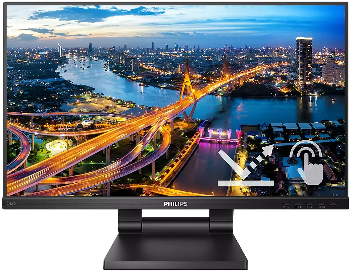 Монитор 21.5" PHILIPS 222B1TC Black (1920х1080(FHD) IPS, TOUCH, 75 Hz, 250 cd/m2, 1000:1, 50М:1, 4ms, VGA, HDMI, DP, USB-Hub, Height adj, Tilt, Speak
