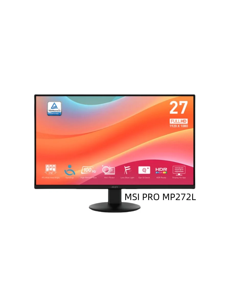 Монитор 27" MSI PRO MP272L Black (IPS, 1920x1080, HDMI+DP, 4 ms, 178°/178°, 250 cd/m, 1300:1, 100Hz) bp