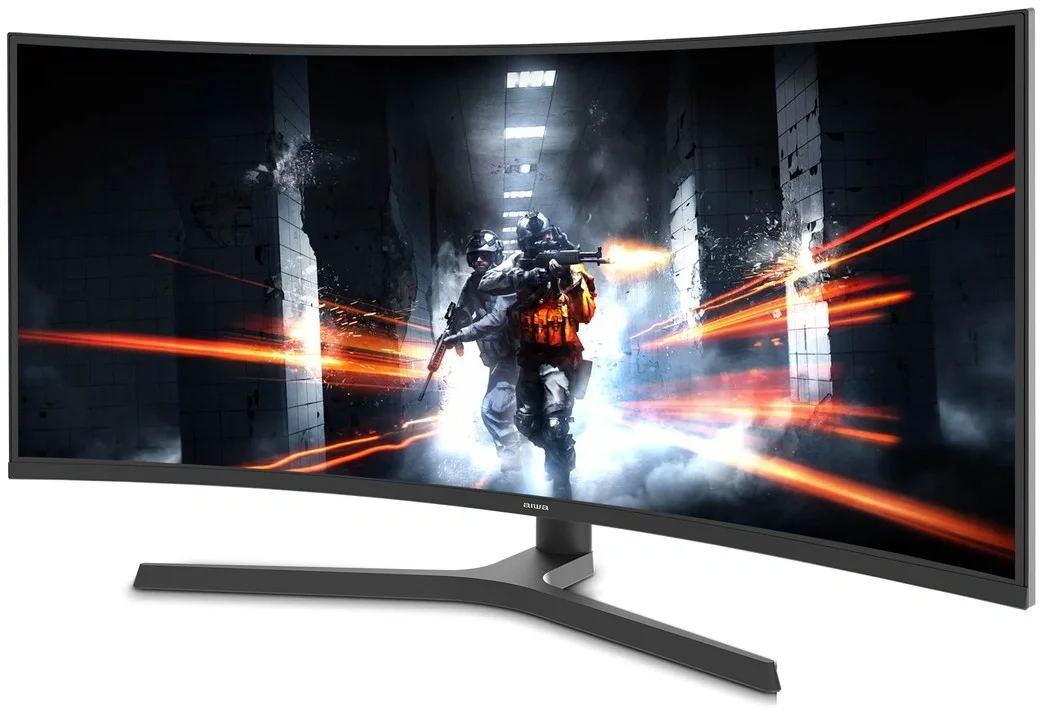 Монитор BadPack 34" AIWA MP340G-Y Black (VA, 3440x1440, 2xHDMI+2xDP, 1 ms, 178°/178°, 250 cd/m, 4000:1, 165Hz, MM, Curved, внешн. БП)