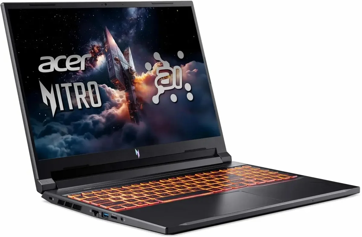 Ноутбук Acer Nitro V 17 AI ANV17-41-R6A6 Ryzen 7 260 16Gb SSD1Tb NVIDIA GeForce RTX 5060 8Gb 17.3" IPS FHD (1920x1080) без ОС black WiFi BT Cam (NH.QY