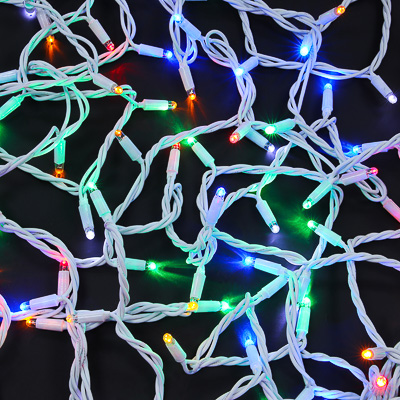 VETTA BY Эл.гирлянда вьюн уличный, 10м, 100LED, "Новый мульти",мерцание, ПВХ белый,коннектор,IP65,22