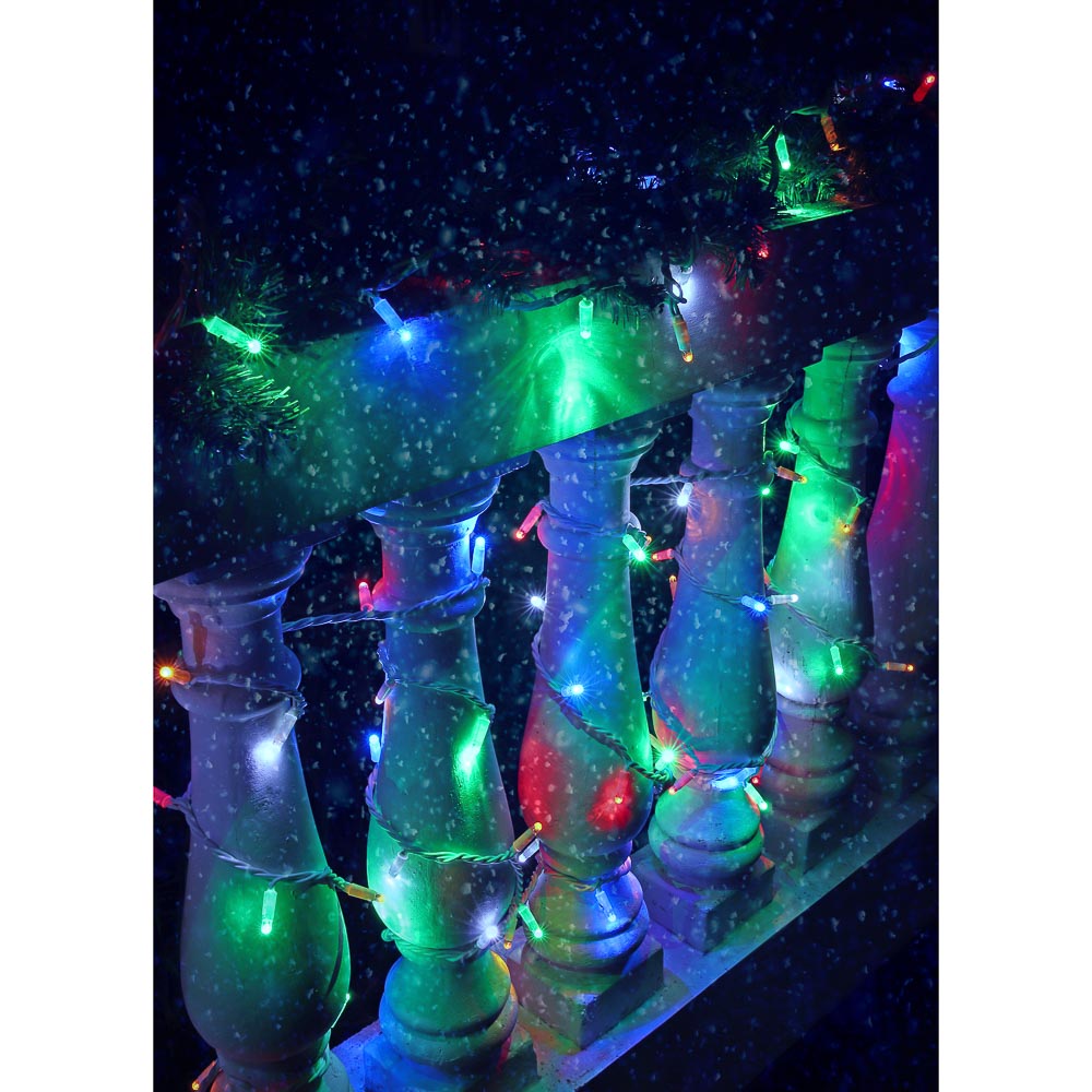VETTA BY Эл.гирлянда вьюн уличный, 10м, 100LED, "Новый мульти",мерцание, ПВХ белый,коннектор,IP65,22