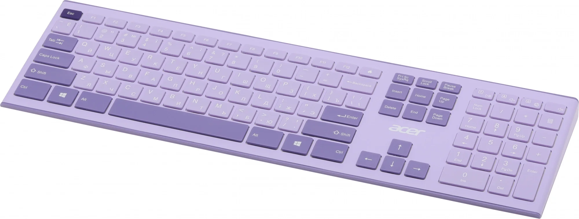 Комплект клавиатура + мышь Acer OCC205 беспроводной USB, 1200 dpi, фиолетовый