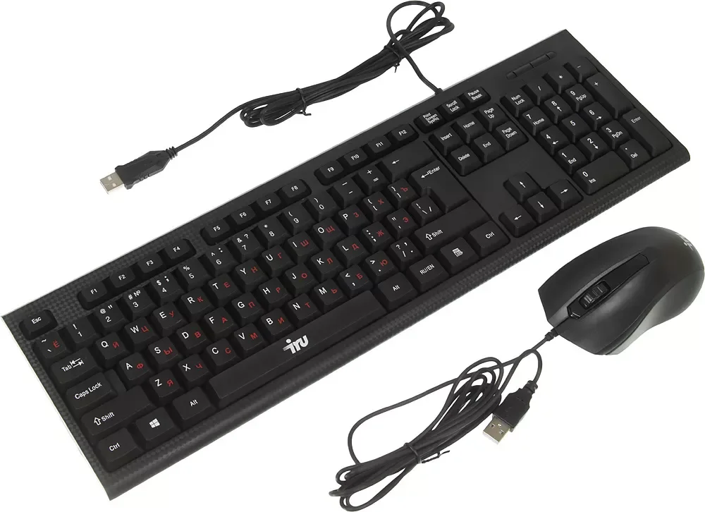 Комплект клавиатура + мышь Oklick 621M IRU клав:черный мышь:черный USB
