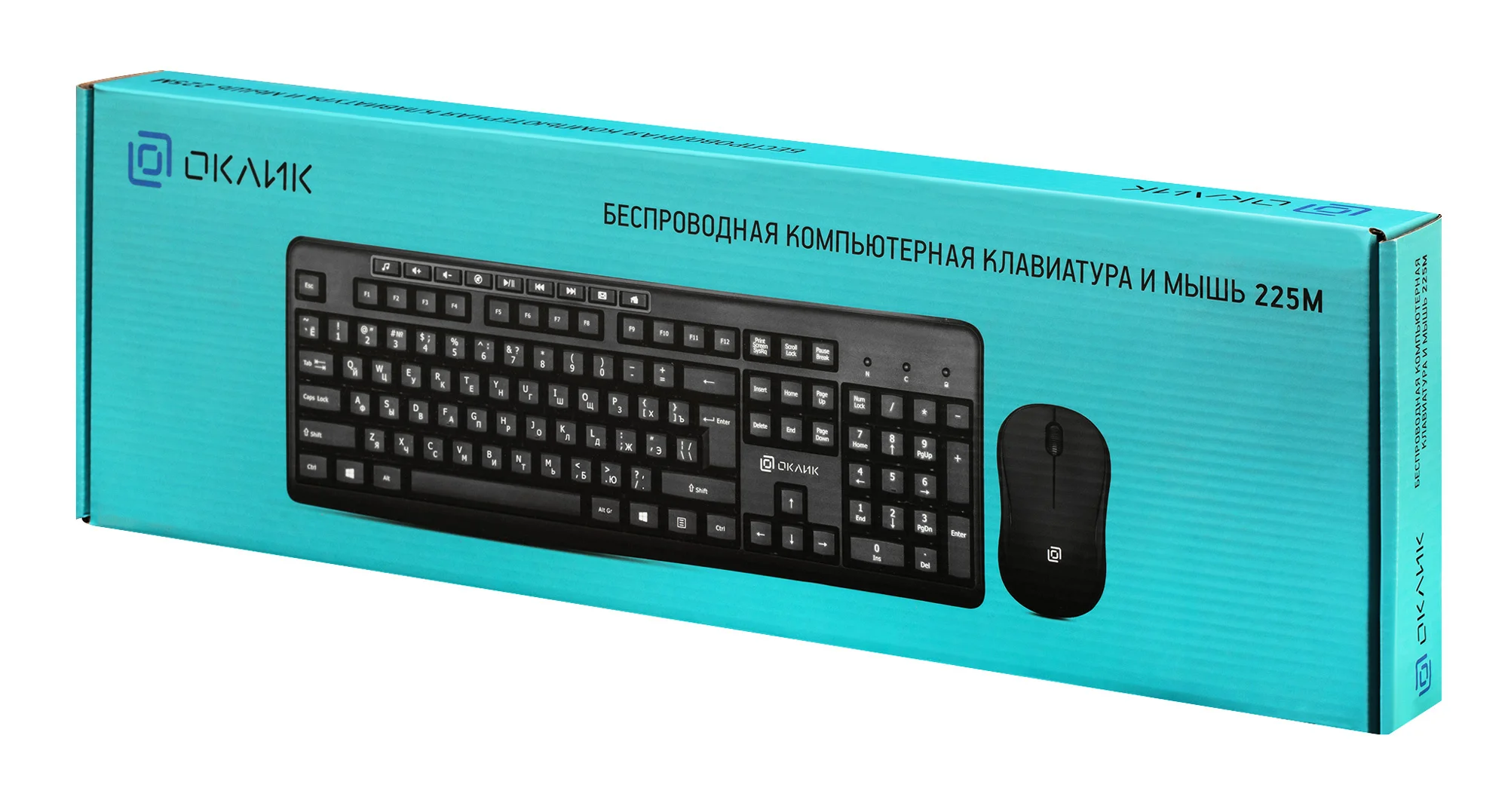Комплект клавиатура + мышь Oklick/Оклик 225M клав:черный мышь:черный USB беспроводная Multimedia