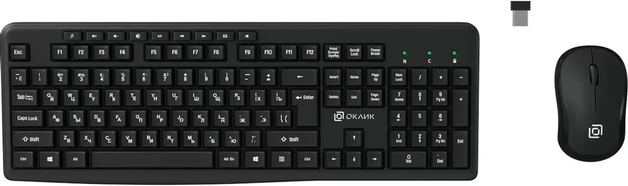 Комплект клавиатура + мышь Oklick/Оклик 225M клав:черный мышь:черный USB беспроводная Multimedia