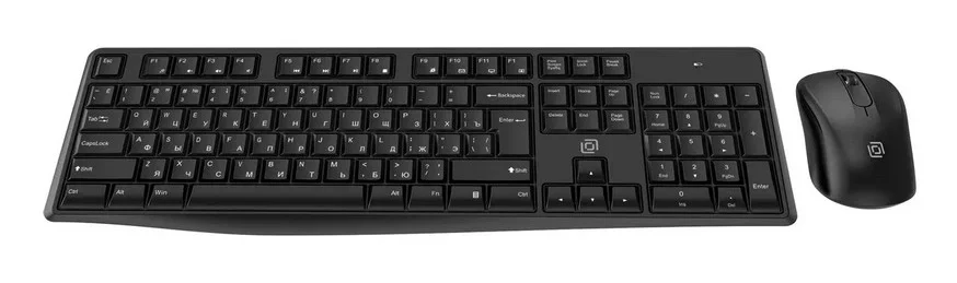 Комплект клавиатура + мышь Оклик S260W клав:черный мышь:черный USB беспроводная Multimedia (2066170)