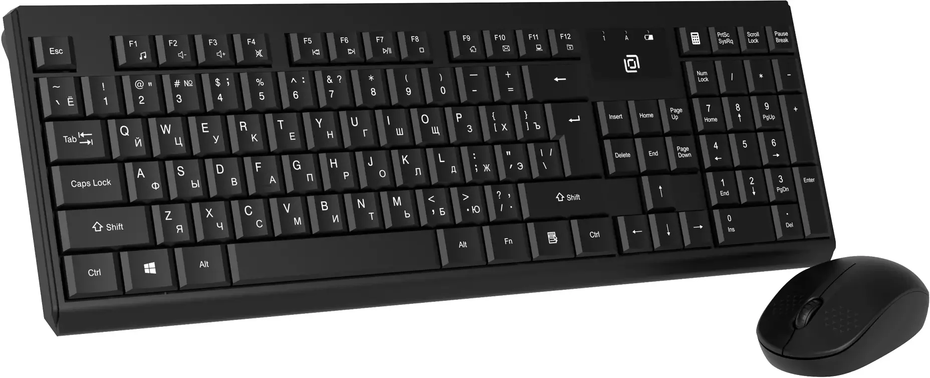 Комплект клавиатура + мышь Оклик S269W клав:черный мышь:черный USB беспроводная slim Multimedia (2070303)