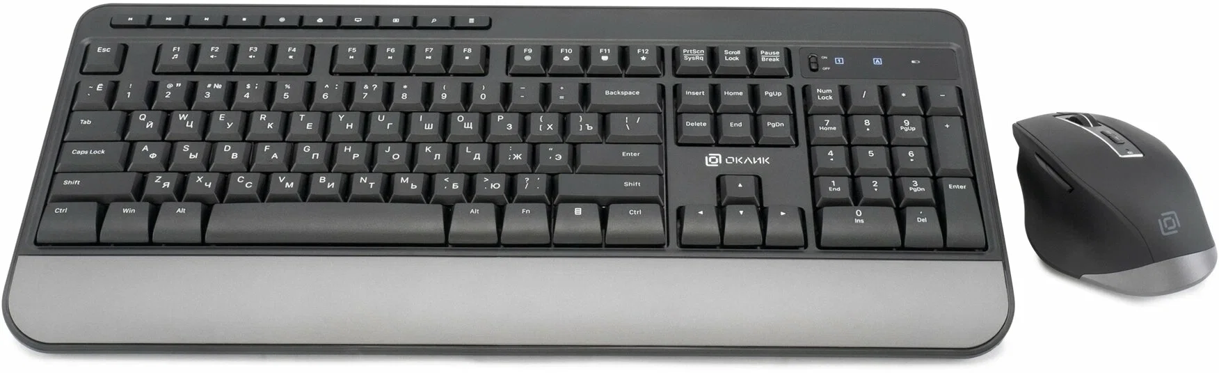 Комплект клавиатура + мышь Оклик S290W клав:черный мышь:черный USB беспроводная Multimedia (351701)