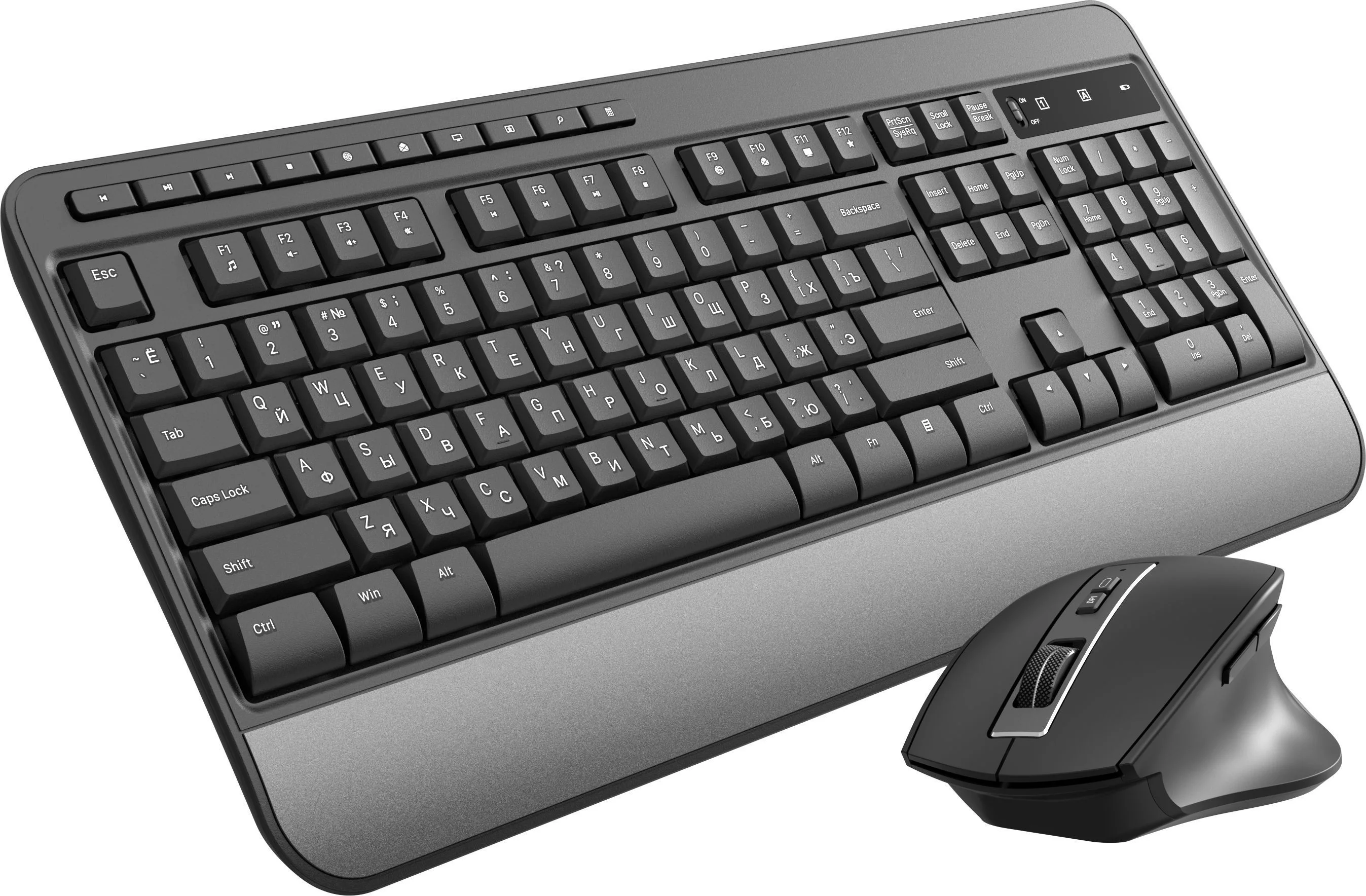 Комплект клавиатура + мышь Оклик S290W клав:черный мышь:черный USB беспроводная Multimedia (351701)