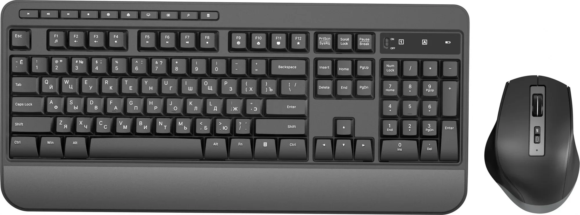Комплект клавиатура + мышь Оклик S290W клав:черный мышь:черный USB беспроводная Multimedia (351701)