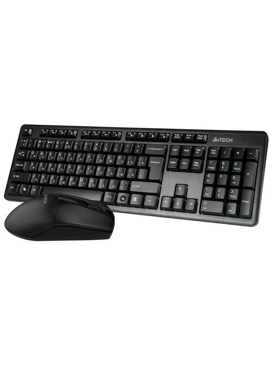 Комплект клавиатура+мышь A4Tech 3330N беспроводной, USB, 1200 DPI, чёрный