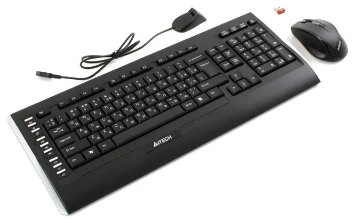 Комплект клавиатура+мышь A4TECH 9300F беспроводной, USB, 2000 DPI, чёрный