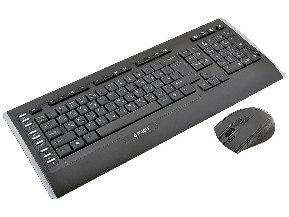 Комплект клавиатура+мышь A4TECH 9300F беспроводной, USB, 2000 DPI, чёрный